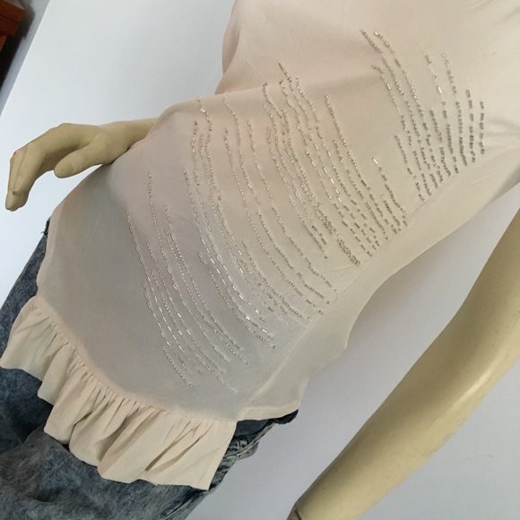 Magaschoni Collection scoop neck beaded asymmetrical tank top - Picture 4 of 8